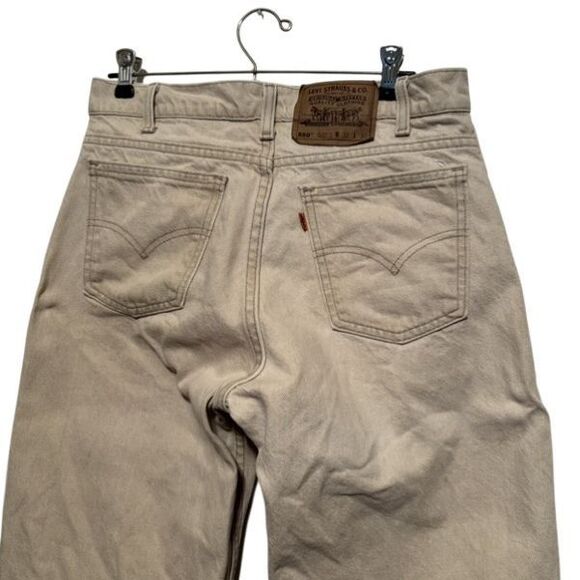 Levi’s 550 Relaxed Fit Tapered Leg Orange Tab Size 32x30 Light Tan Jeans - Picture 2 of 7